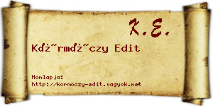 Körmöczy Edit névjegykártya