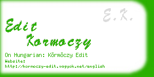 edit kormoczy business card